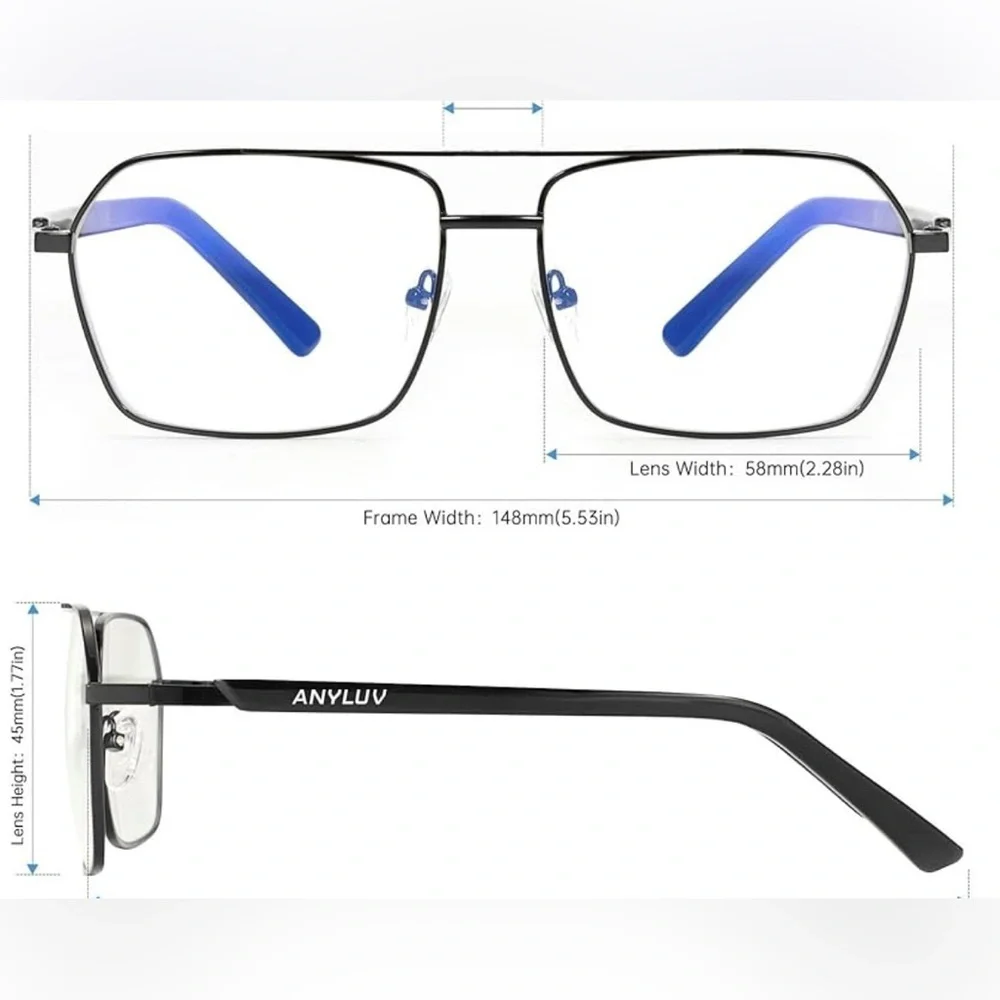 Anyluv Black and Blue Eyeglasses